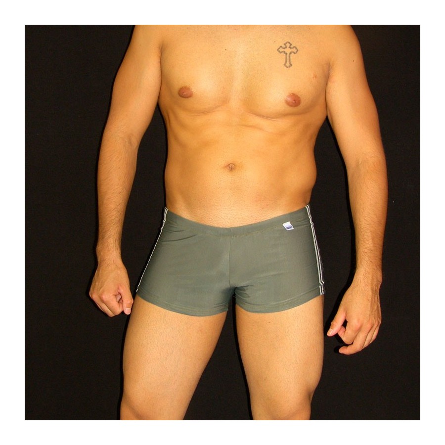 Boxer de Baño Hombre Verde Olivo, cordon y cintura baja