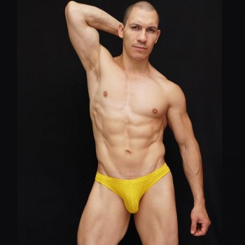 Slip hombre malla microfibra amarilla